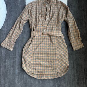 Burberry Plaid Button-Up Dress size 36